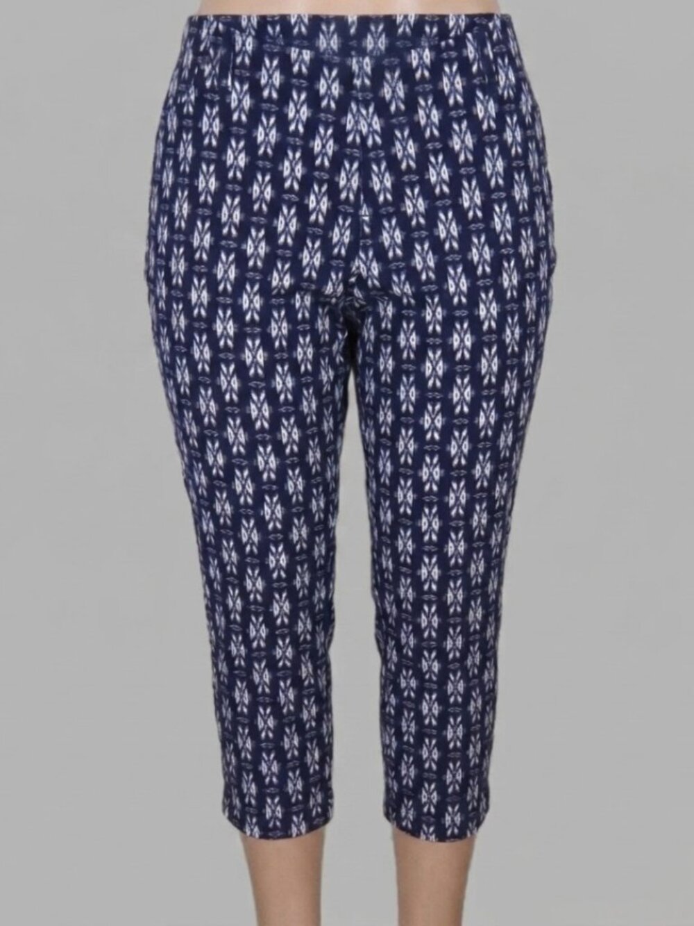 Time & Tru Women's Blue & White Stretch Cropped Leggings Size XXL/20 (C1956)